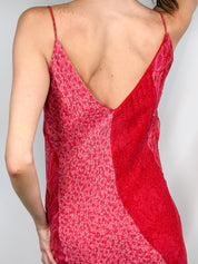 2000s Coral Paisley Silk Maxi Slip Dress - M/L