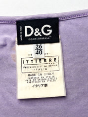D&G Dolce & Gabbana 2000s Lilac Hawaiian Graphic Tank Top - S
