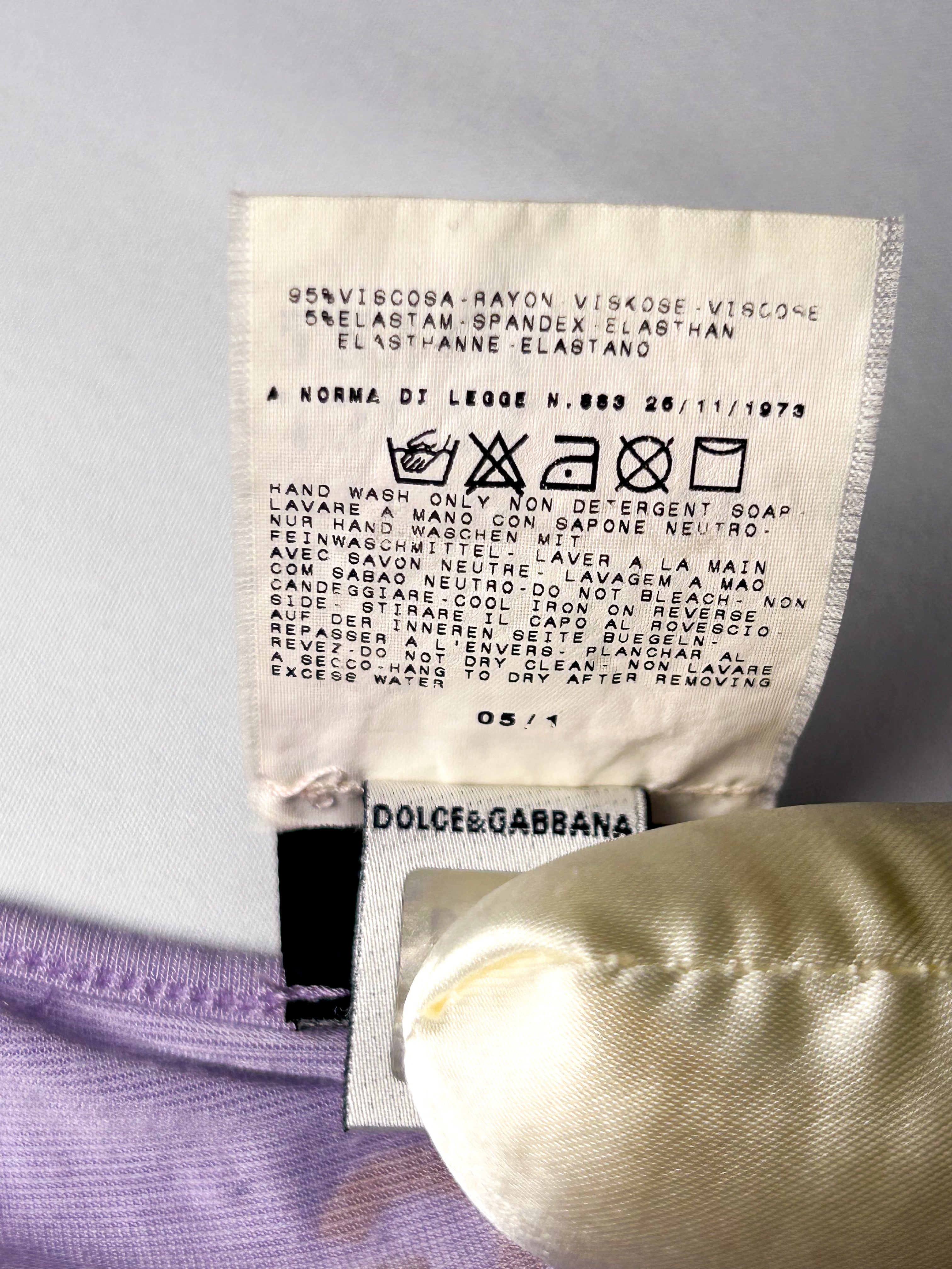 D&G Dolce & Gabbana 2000s Lilac Hawaiian Graphic Tank Top - S