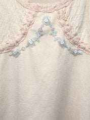 Blumarine 2000s Blush Silk Knit Beaded Top - XS/S