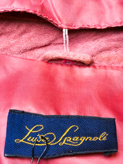 Luisa Spagnoli 1990s Rose Suede Jacket with Detachable Fur Collar and Cuffs - M