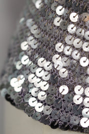 Silver Sequin Crochet Tank Top