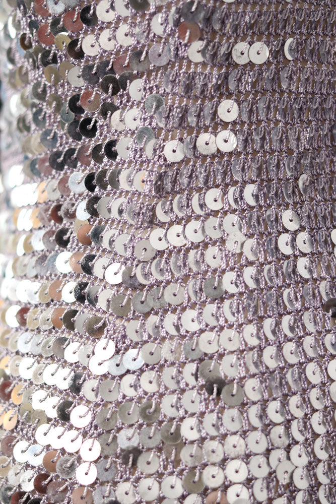 Silver Sequin Crochet Tank Top