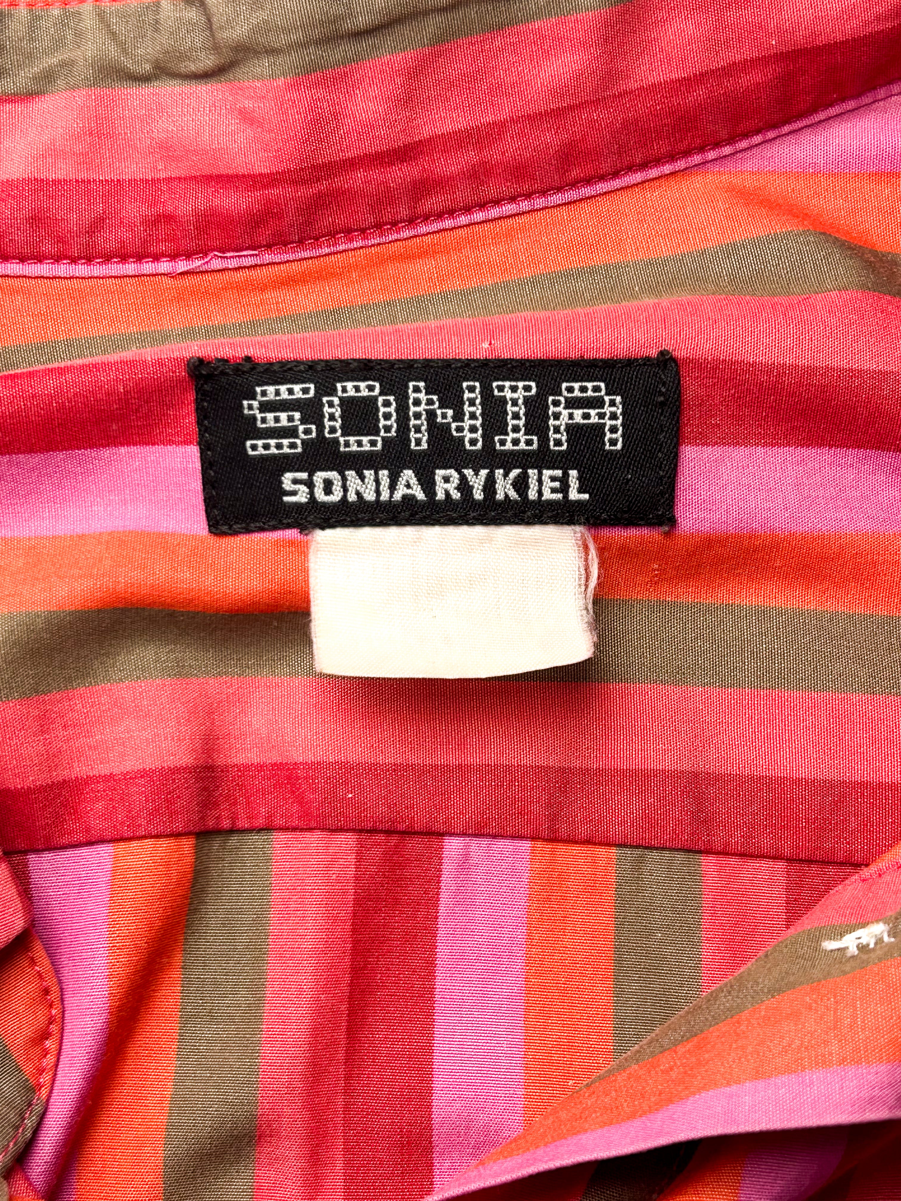 Sonia by Sonia Rykiel 2000s Pink Striped Button-Down Shirt - M