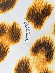 Roberto Cavalli 2000s Leopard Print Lace Trim Top - L