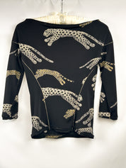 Roberto Cavalli FW 2002 Glitter Leopard Print Top - S