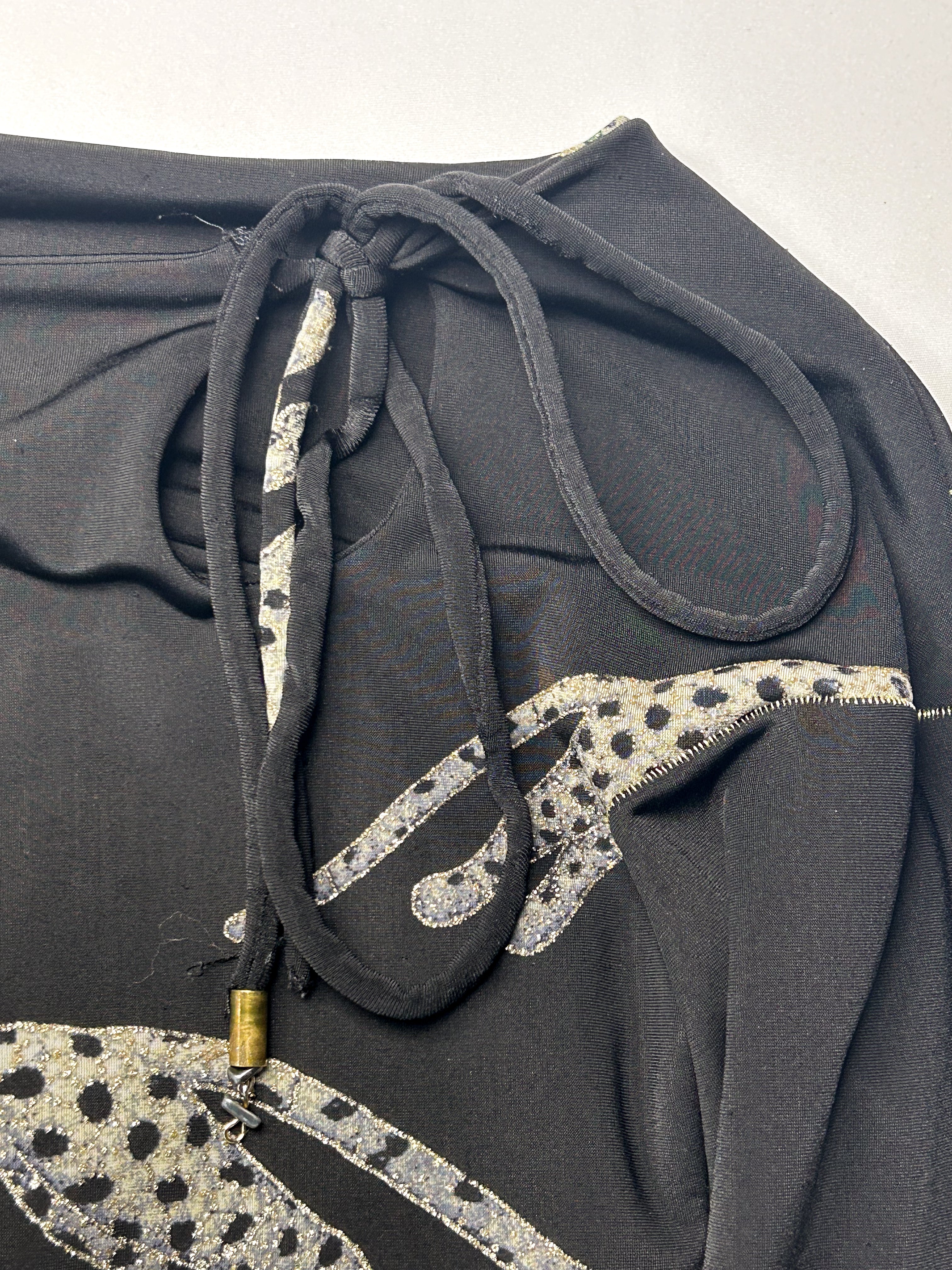 Roberto Cavalli FW 2002 Glitter Leopard Print Top - S