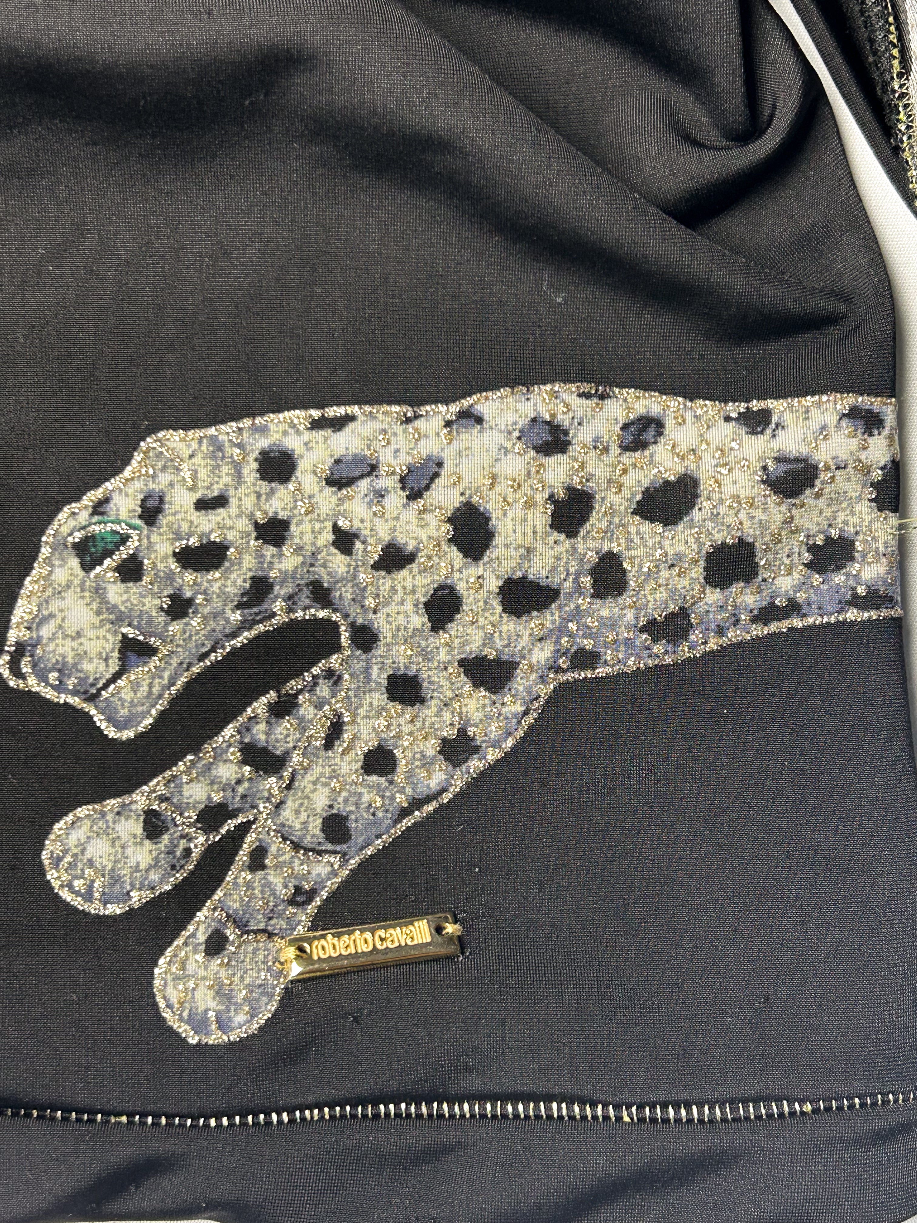 Roberto Cavalli FW 2002 Glitter Leopard Print Top - S