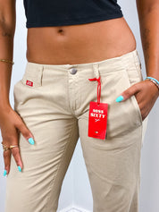 Miss Sixty 2000s Khaki Low Rise Flare Trousers - W27
