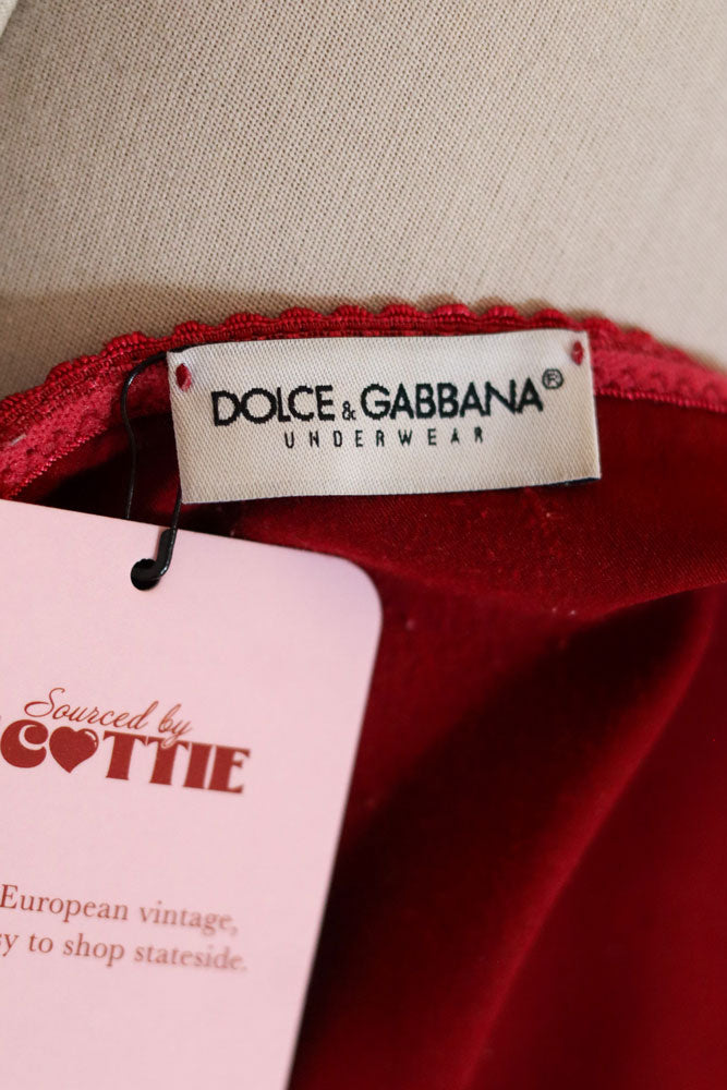 Dolce & Gabbana Bordeaux Satin Lace Cami