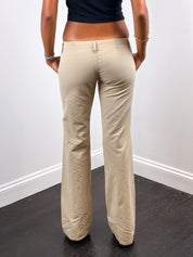 Miss Sixty 2000s Khaki Low Rise Flare Trousers - W27
