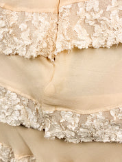 Mandalay 2000s Ivory Silk and Lace Midi Dress - S