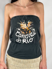 Pepe Jeans 2000s Carnaval do Rio Graphic Tube Top - XS/S