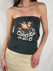 Pepe Jeans 2000s Carnaval do Rio Graphic Tube Top - XS/S