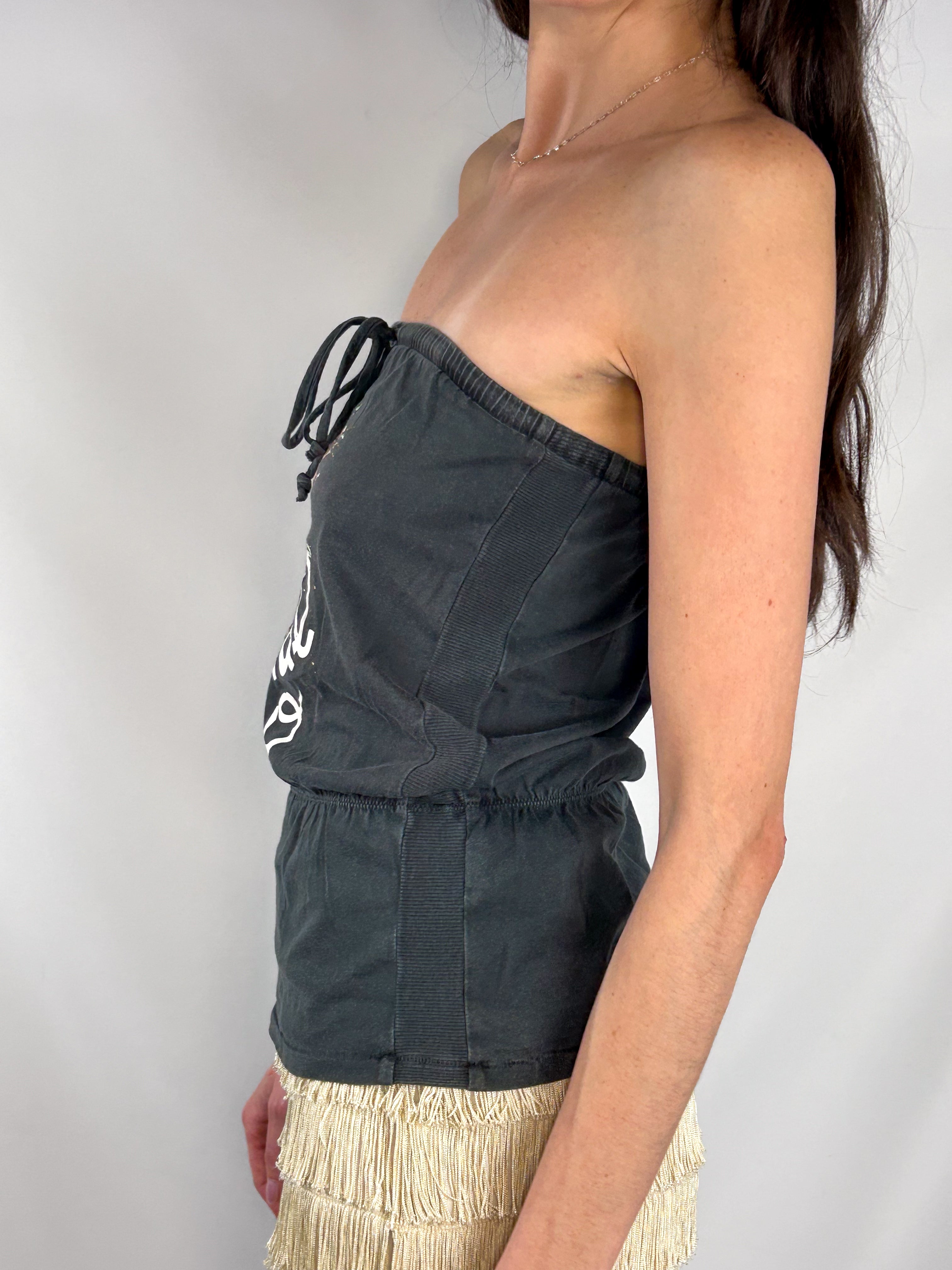 Pepe Jeans 2000s Carnaval do Rio Graphic Tube Top - XS/S