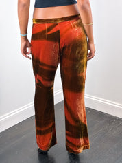 Class Roberto Cavalli 2000s Rust Ombré Velvet Flare Pants - W30