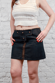 GF Ferre Dark Denim Mini Skirt