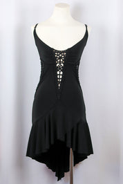 Enzo Loco 2000s Black Lace Ruffle Dress