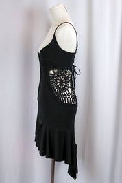 Enzo Loco 2000s Black Lace Ruffle Dress