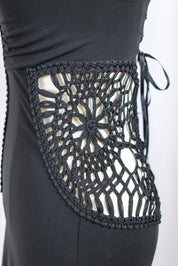 Enzo Loco 2000s Black Lace Ruffle Dress