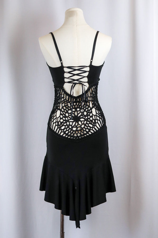 Enzo Loco 2000s Black Lace Ruffle Dress