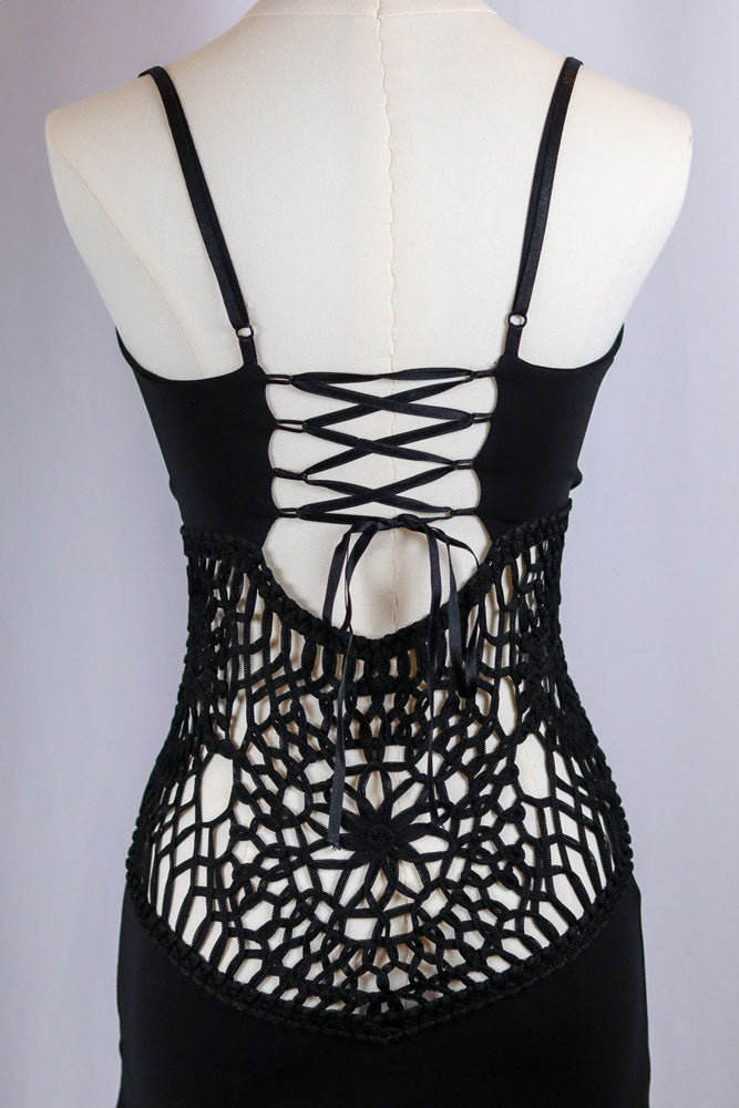 Enzo Loco 2000s Black Lace Ruffle Dress