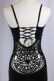 Enzo Loco 2000s Black Lace Ruffle Dress