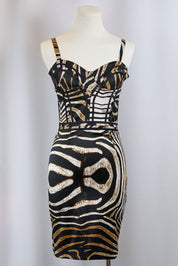 Roberto Cavalli 2000s Zebra Bustier Dress