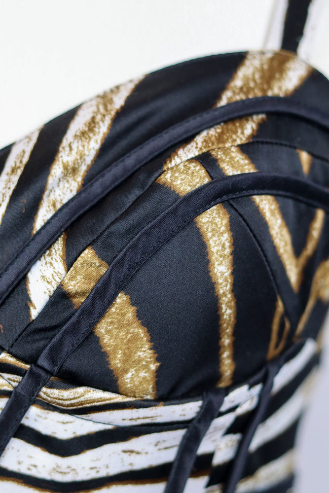 Roberto Cavalli 2000s Zebra Bustier Dress