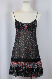 D&G 2000s Black Floral Mini Dress