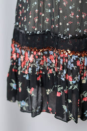 D&G 2000s Black Floral Mini Dress