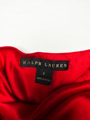 Ralph Lauren 2000s Red Silk Ruffle Halter Gown - XS/S
