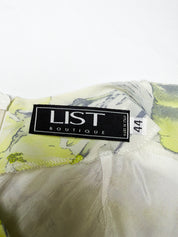 LIST Boutique 2000s White Floral Silk Cowl Neck Gown - S/M