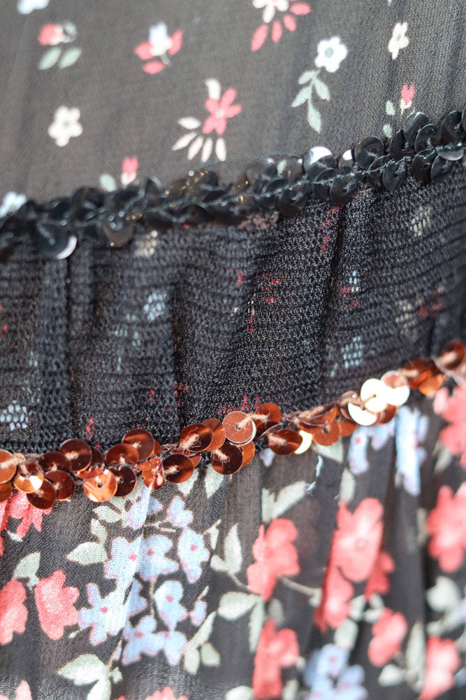 D&G 2000s Black Floral Mini Dress