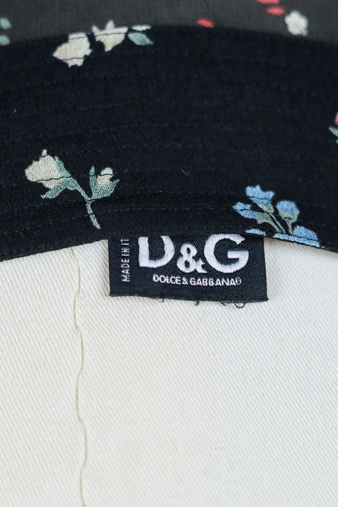 D&G 2000s Black Floral Mini Dress