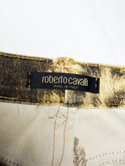 Roberto Cavalli 2000s Leopard Explosion Flared Jeans - W30