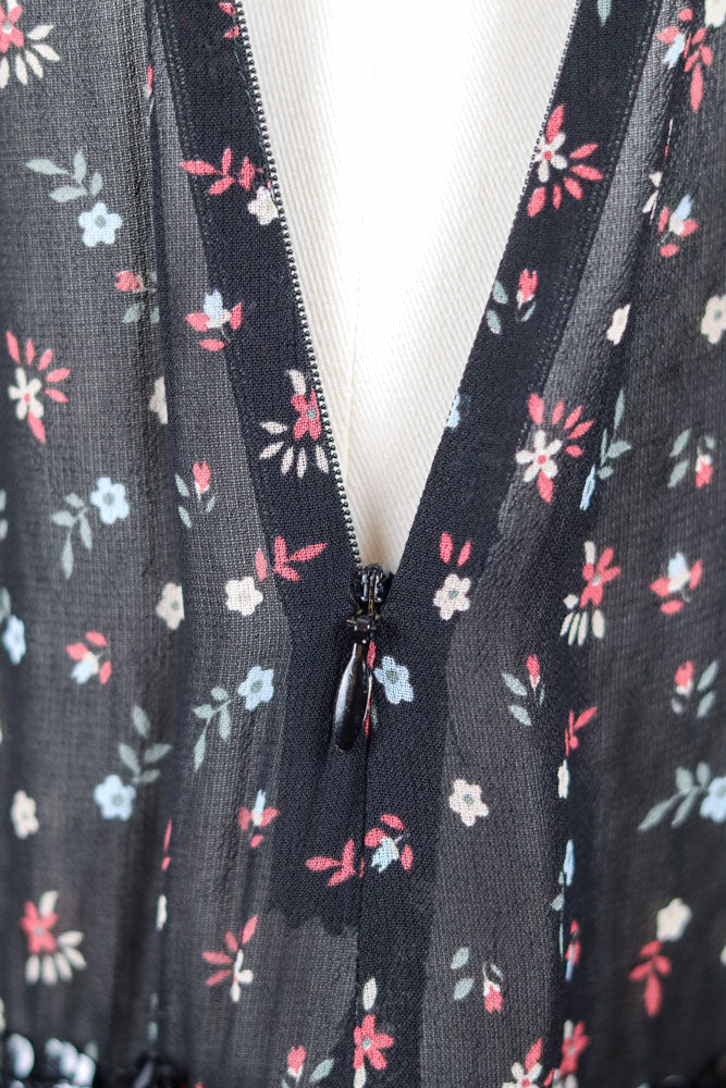 D&G 2000s Black Floral Mini Dress