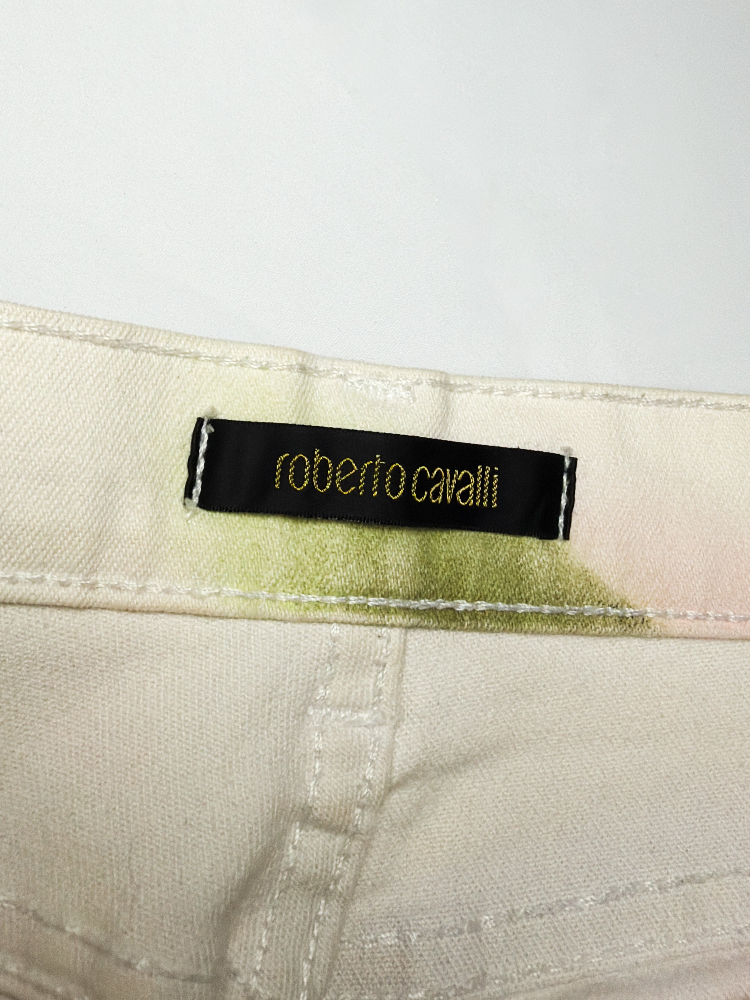 Roberto Cavalli 2004 Orchid Floral Print Jeans - W27