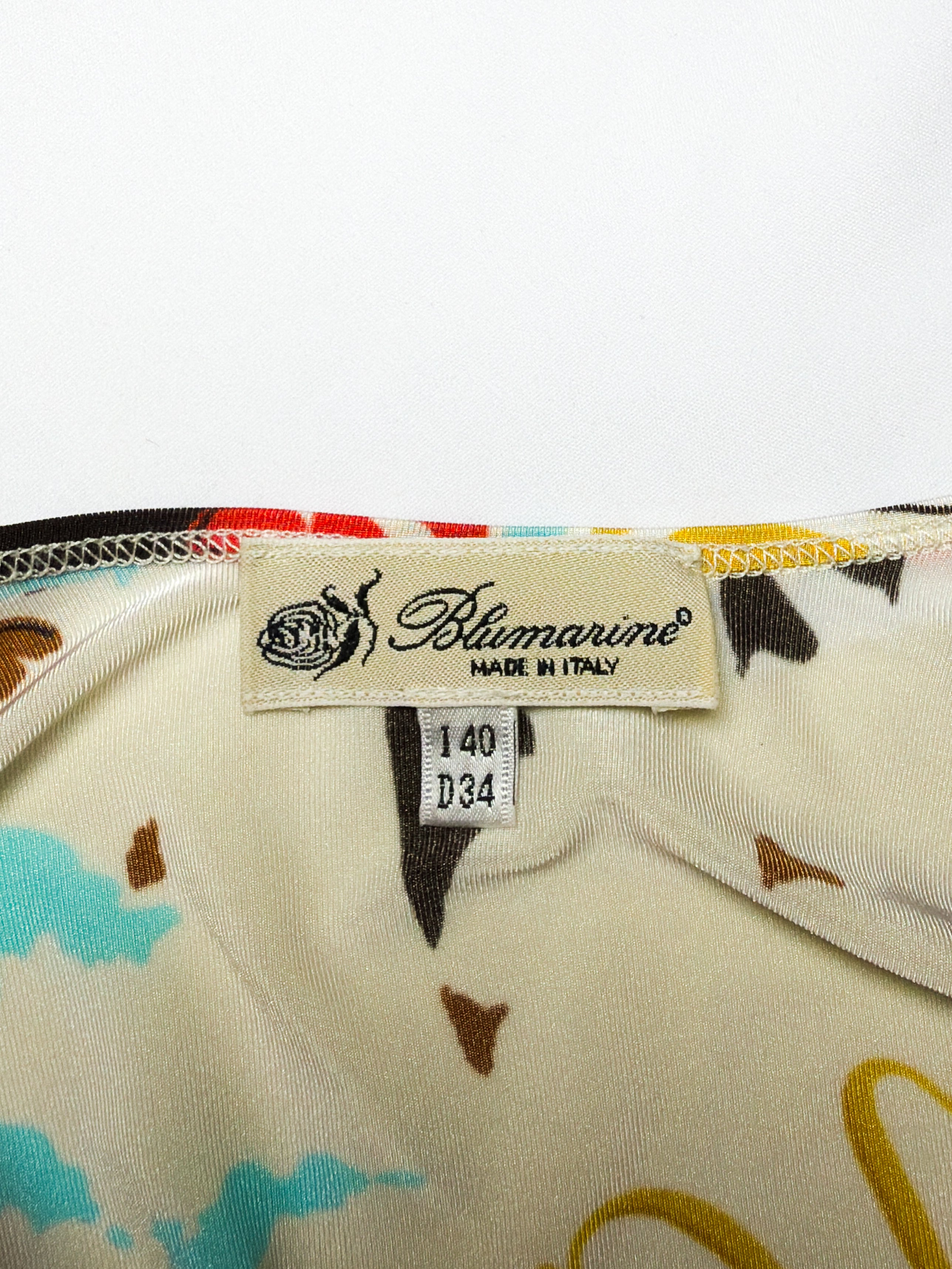 Blumarine SS 2005 Africa Print Wrap Top & Skirt Set - M/L