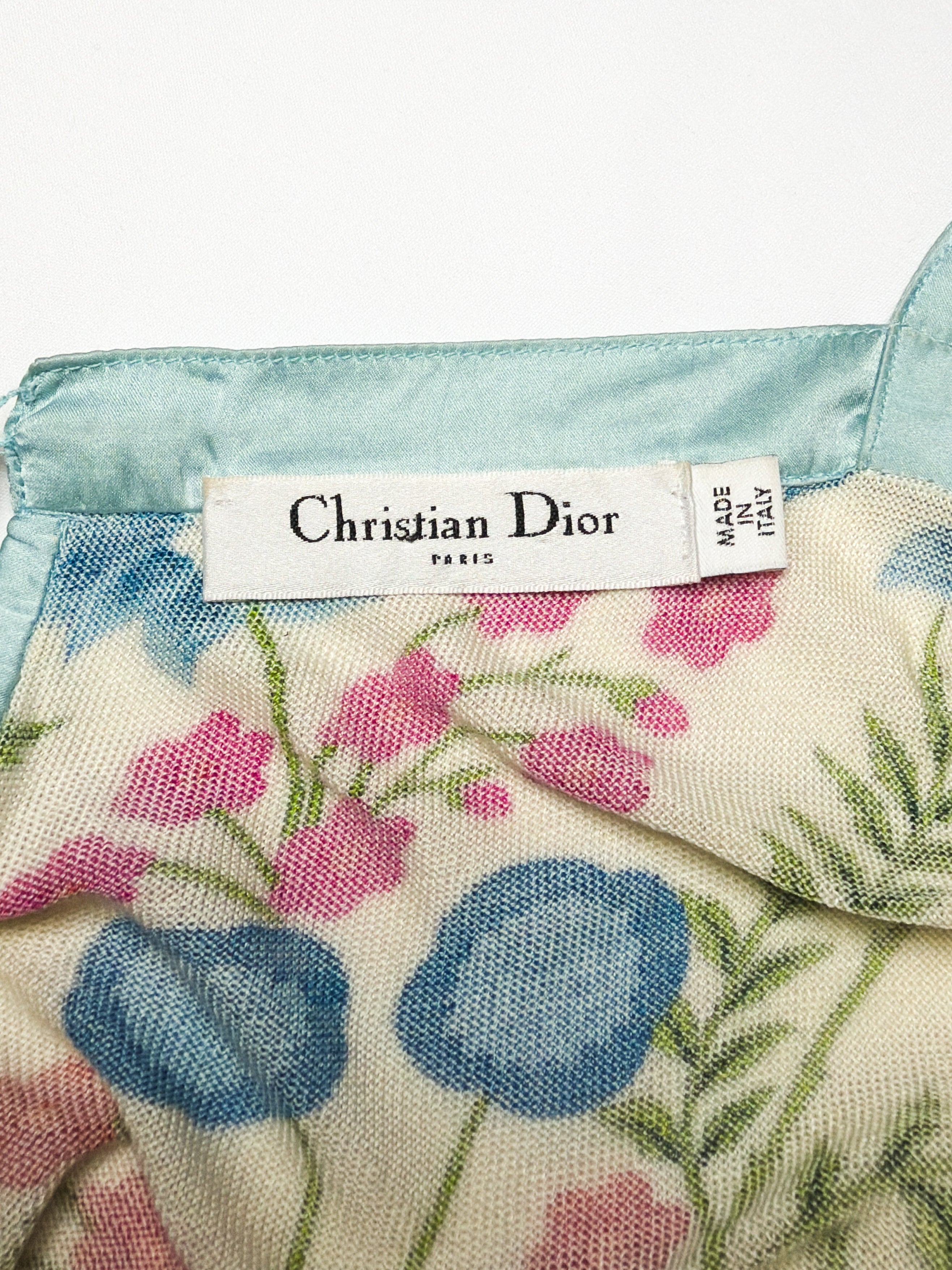 Christian Dior 2008 Cruise Floral Silk Paneled Top by John Galliano - XS/S