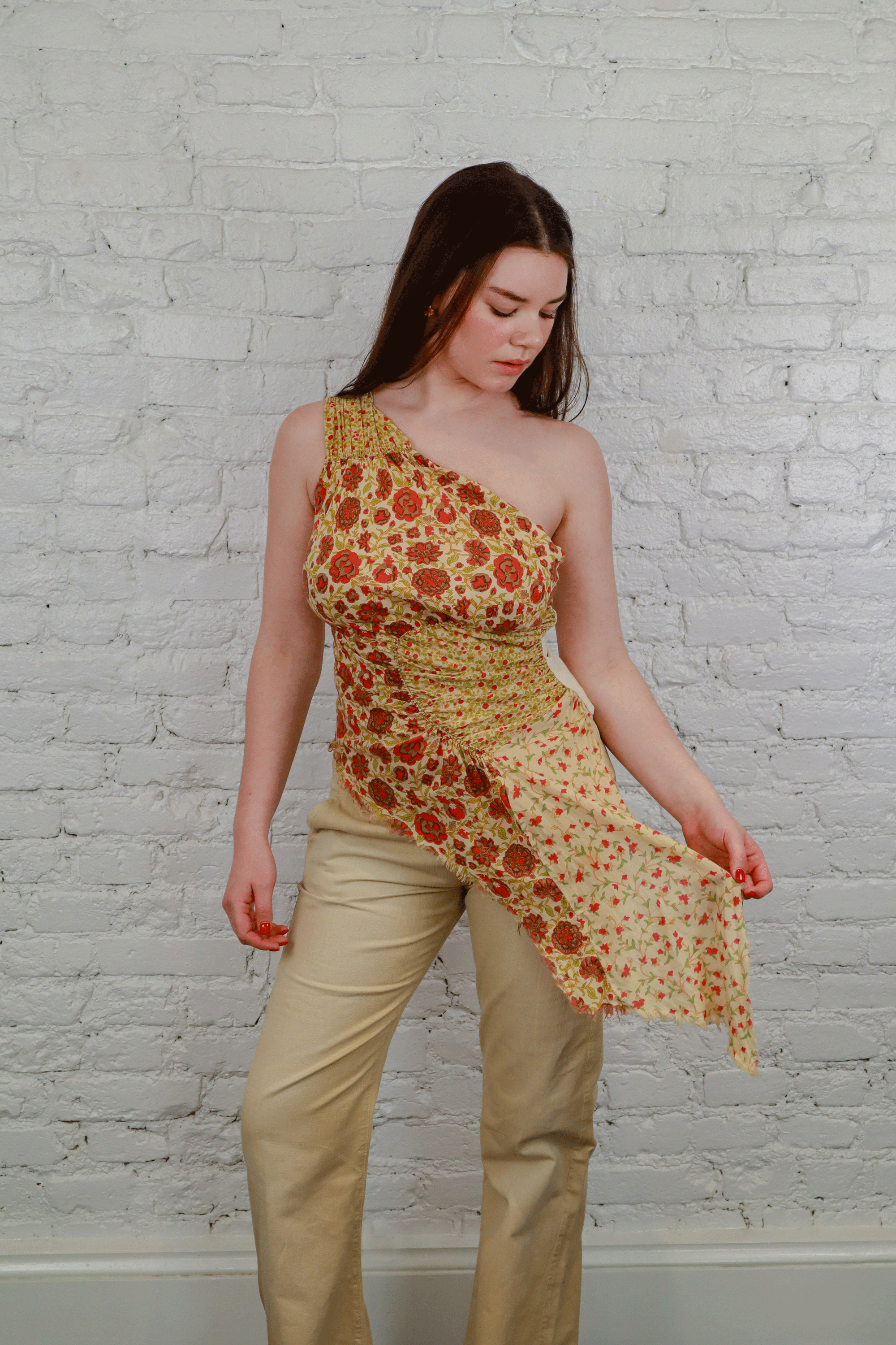 Plein Sud Jeans Asymmetric Floral Top