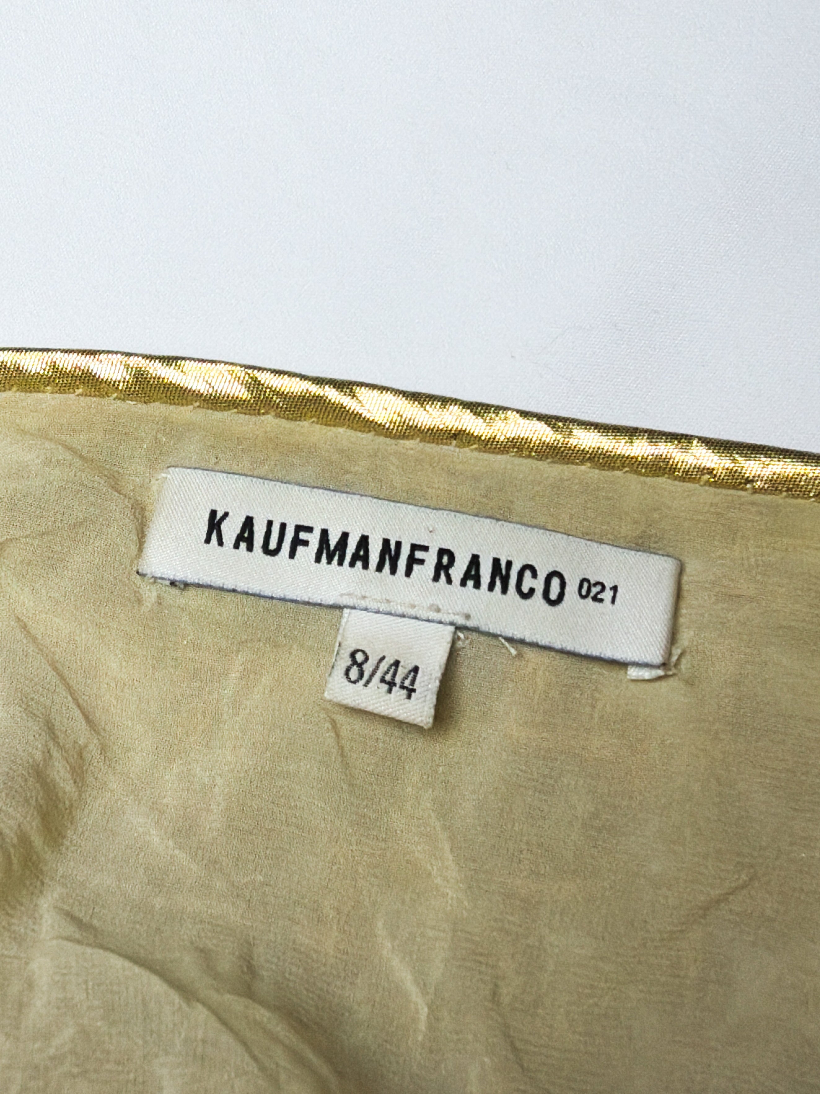 Kaufmanfranco 2000s Gold Sequin Beaded Mini Skirt - M