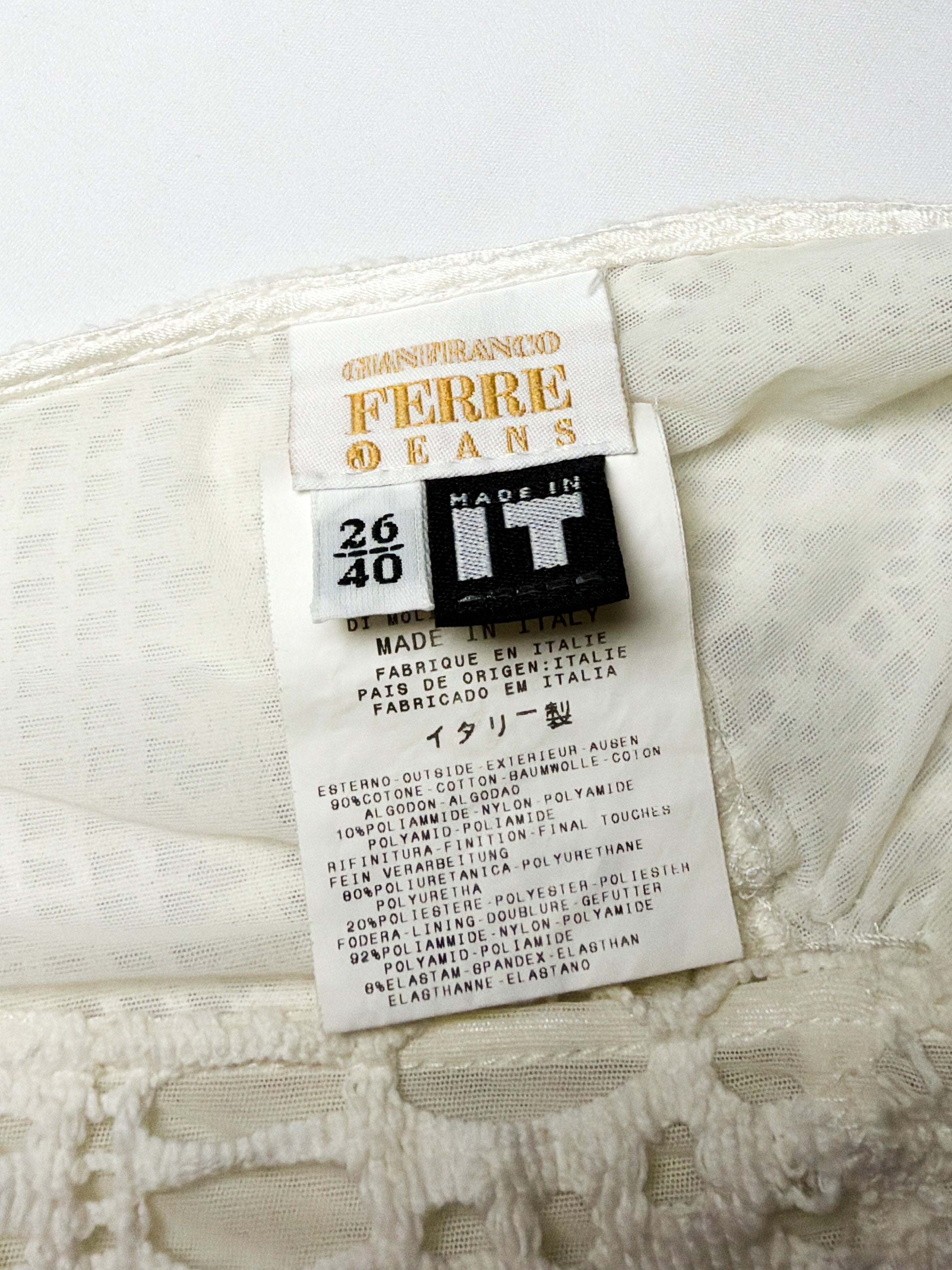 Gianfranco Ferré Jeans 2000s White Crochet Capri Pants - XXS/XS