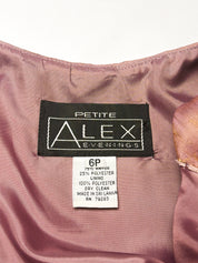 Alex Evenings 1990s Iridescent Pink and Gold Satin Gown - XS/S