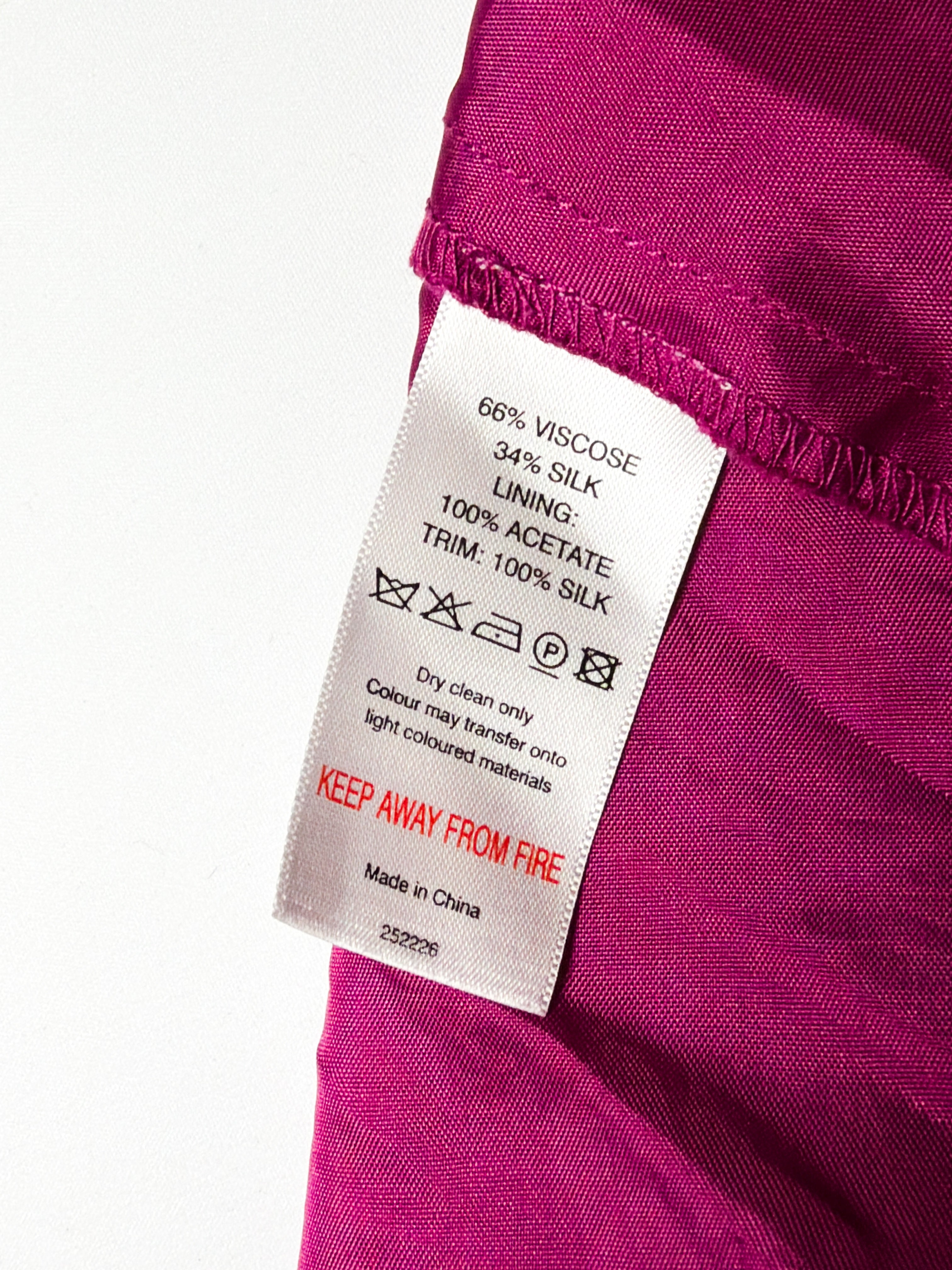 Monsoon 1990s Magenta Palm Print Devoré Velvet Maxi Dress - S