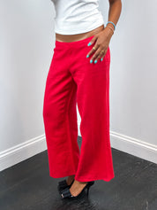 Sisley 2000s Red Palazzo Trousers - W29