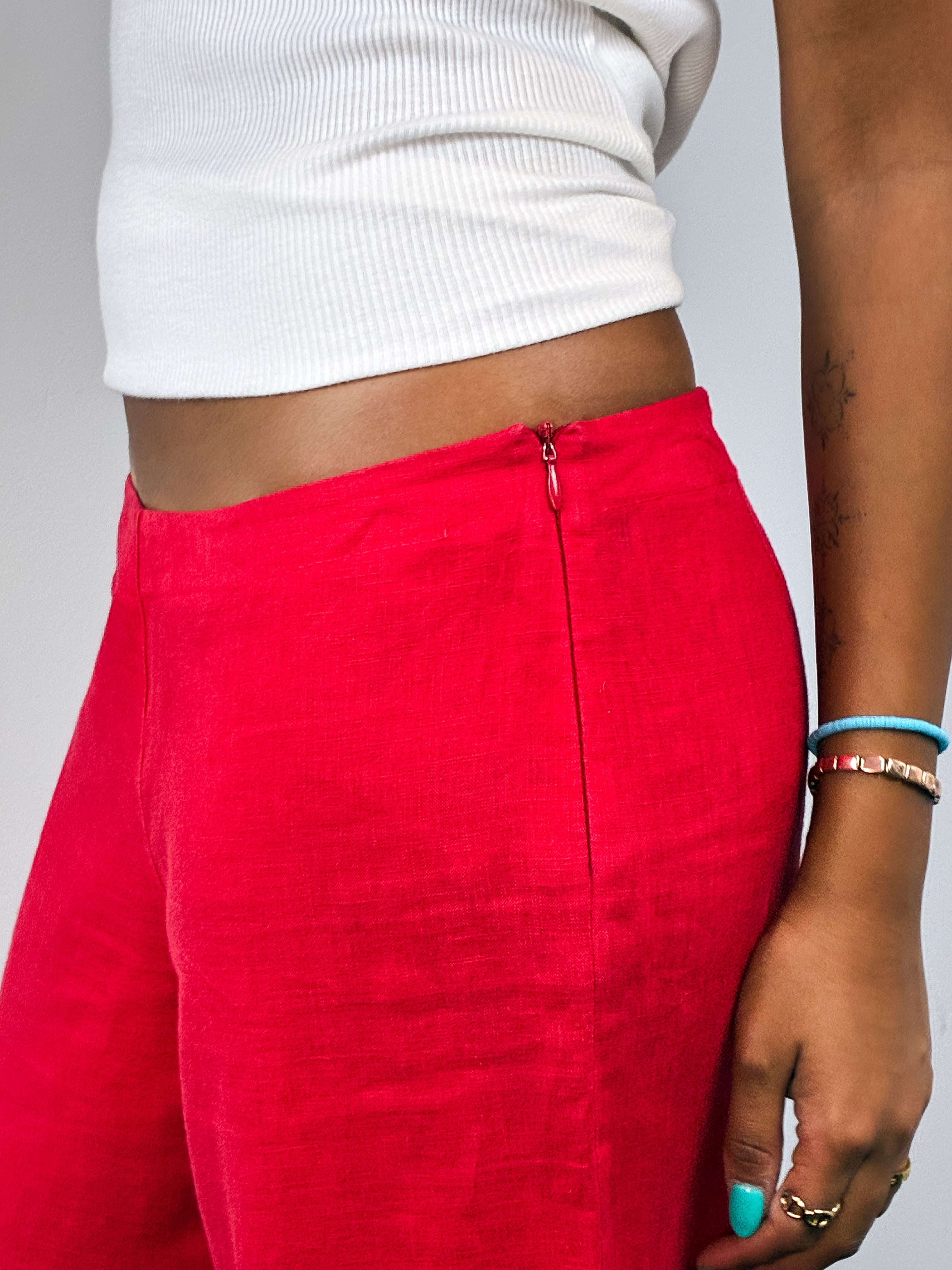 Sisley 2000s Red Palazzo Trousers - W29