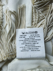 Moschino Jeans 2000s Cream Gold Tiered Fringe Mini Skirt - M