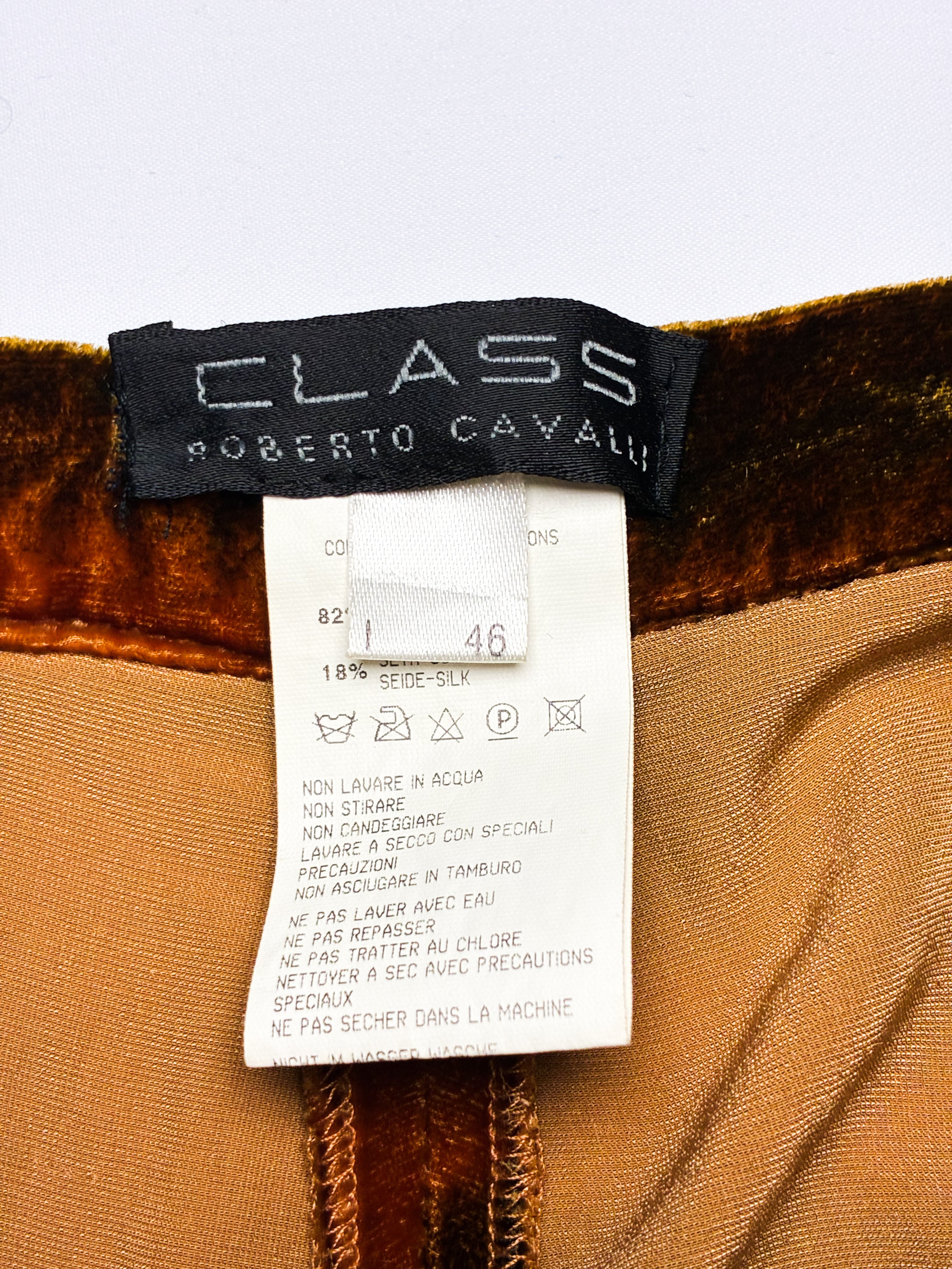 Class Roberto Cavalli 2000s Rust Ombré Velvet Flare Pants - W30