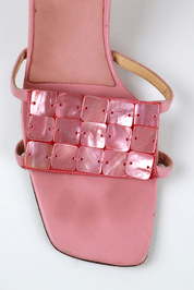 Fendi Pink Mother of Pearl Sandals